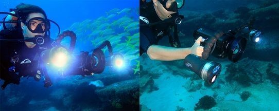 Видео фонарь Sola Dive 4000 яркий свет под водой